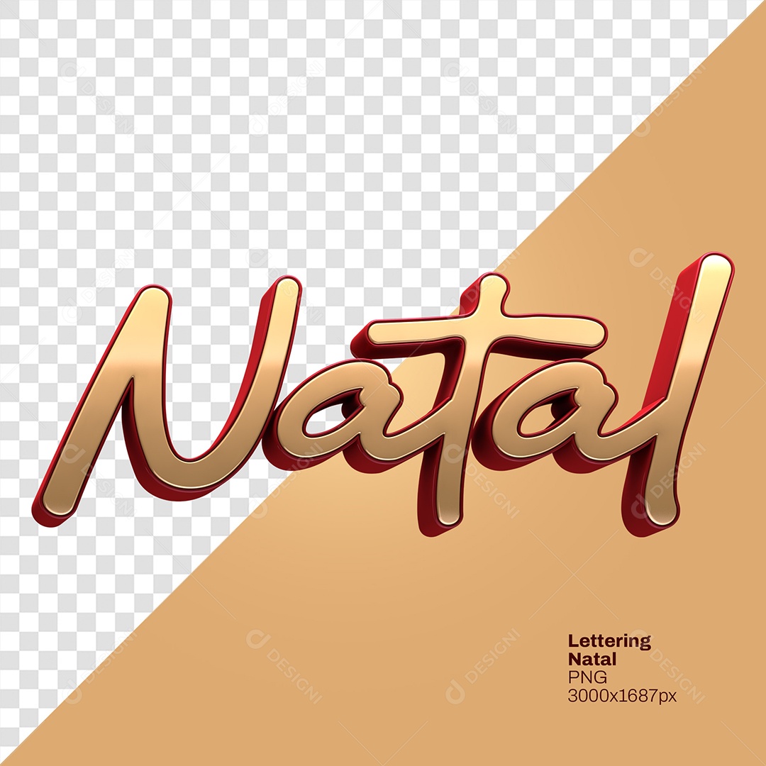 Texto 3D Natal para Composição PSD