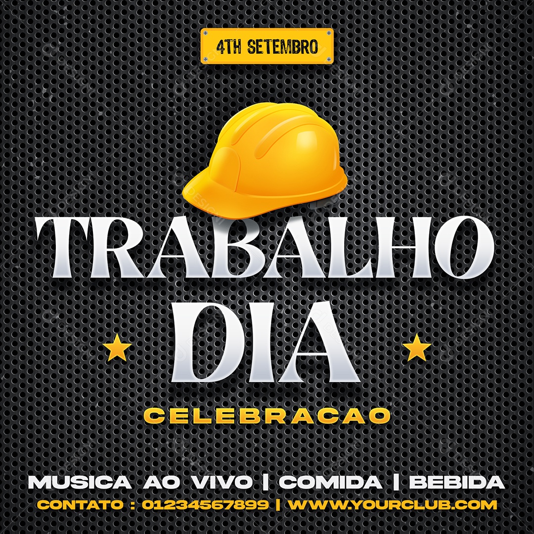 Dia do Trabalhador 01 de Maio Social Media PSD Editável