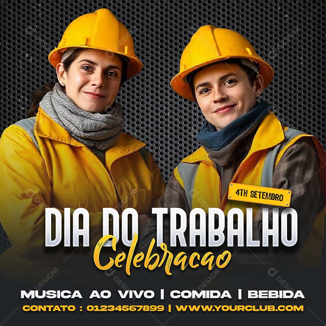 Dia do Trabalhador 01 de Maio Social Media PSD Editável