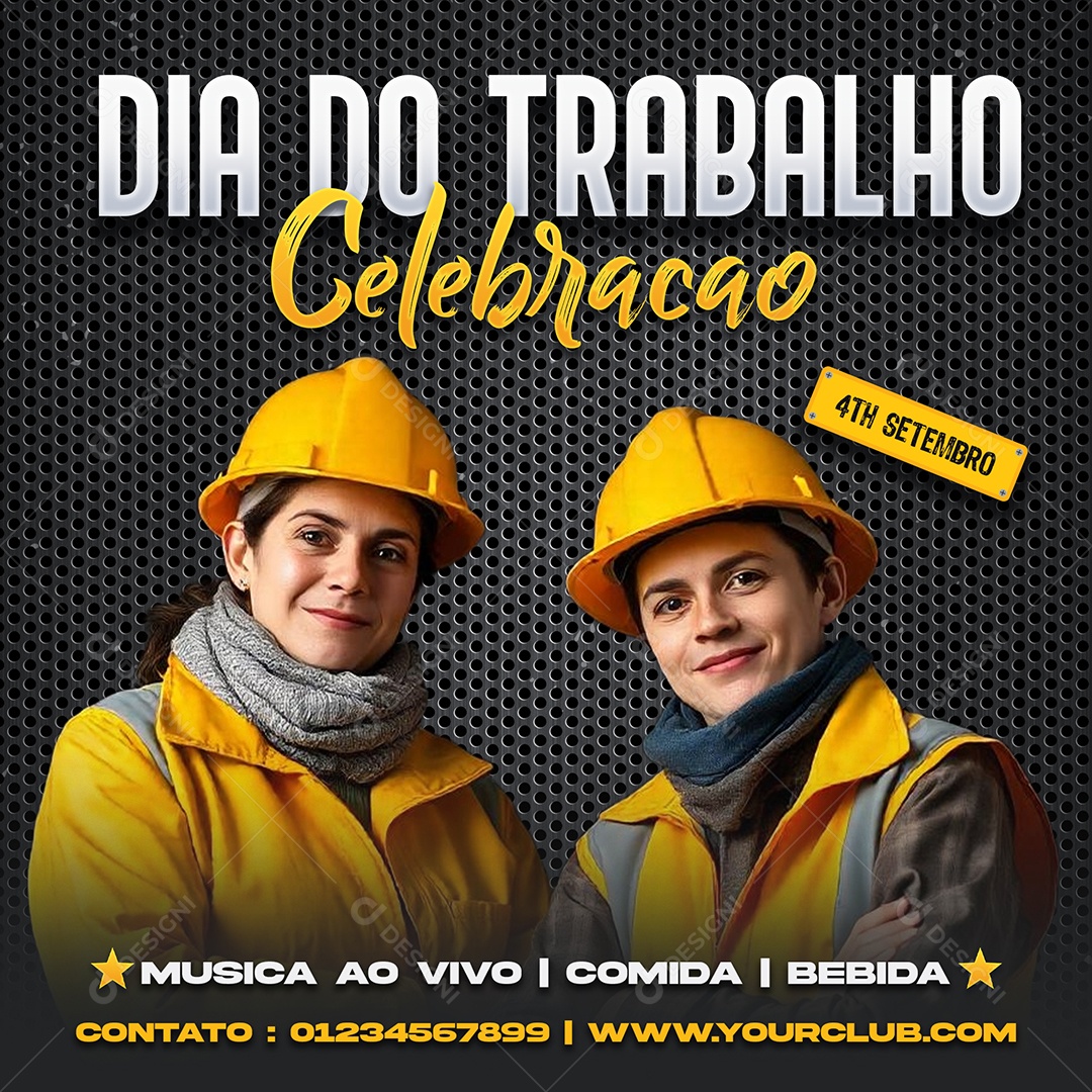 Dia do Trabalhador 01 de Maio Social Media PSD Editável