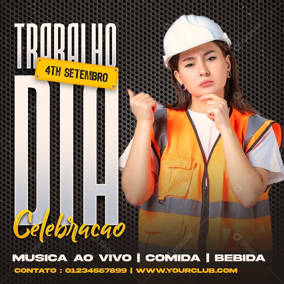 Dia do Trabalhador 01 de Maio Social Media PSD Editável