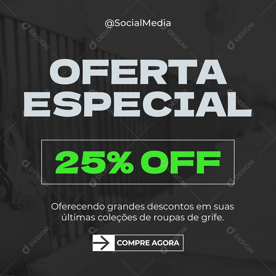 Oferta Especial 25% OFF Roupas Social Media PSD Editável
