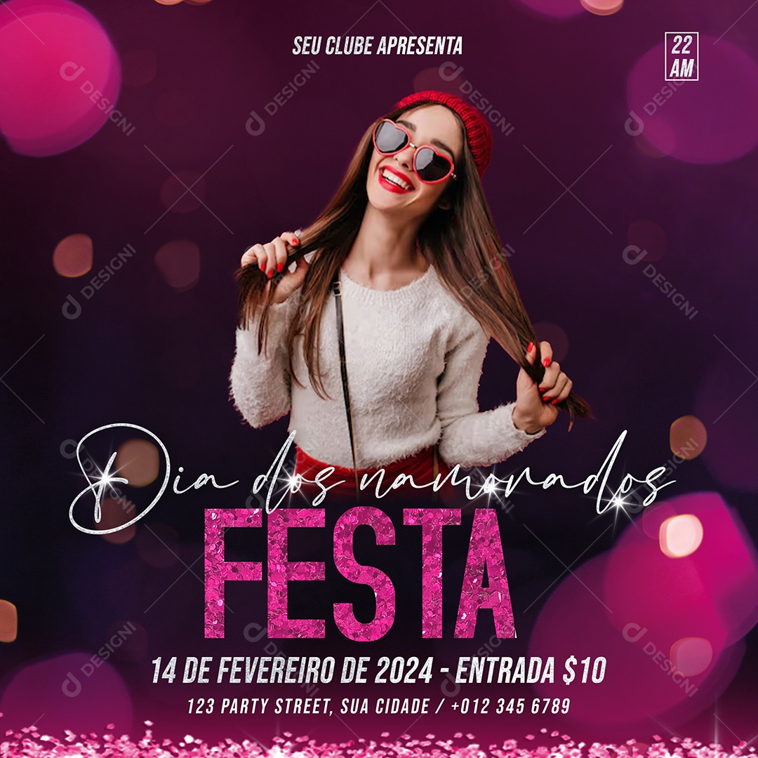 Festa Dia dos Namorados Social Media PSD Editável