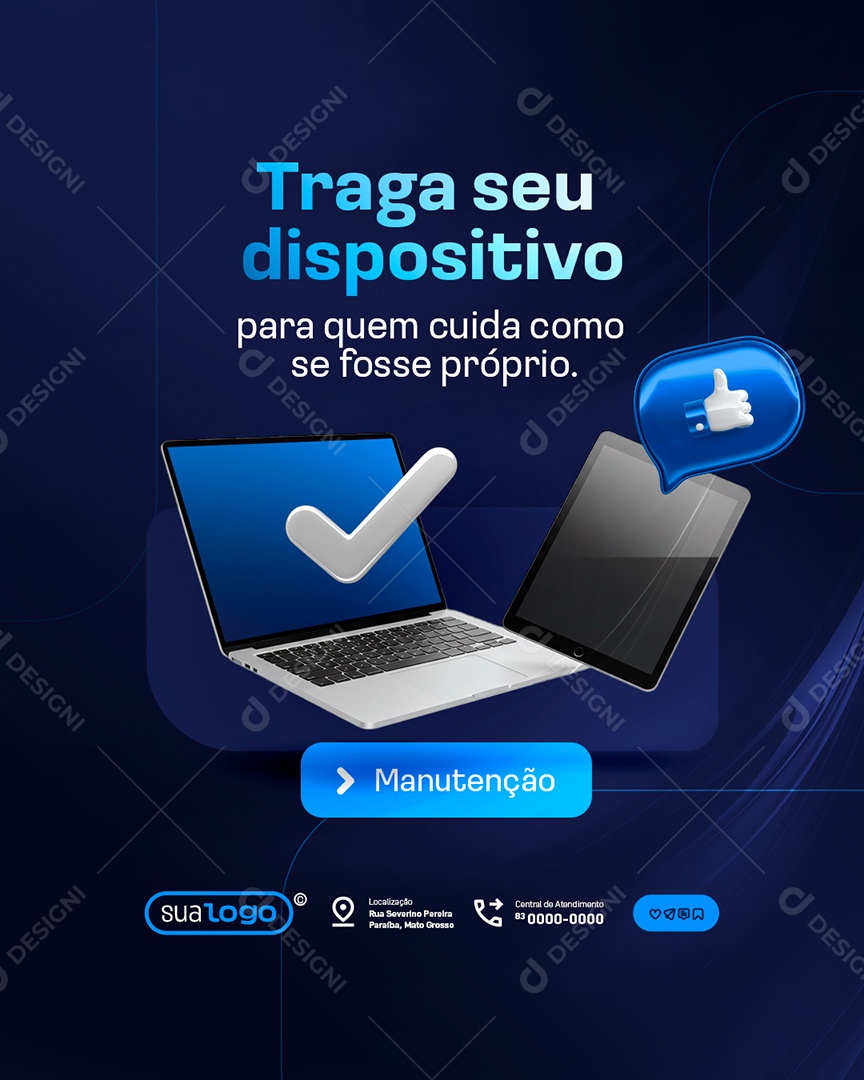Manutenção Traga seu Dispositivo Social Media PSD Editável