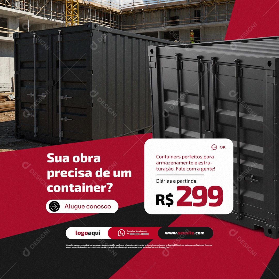 Sua Obra Precisa de Um Container Social Media PSD Editável