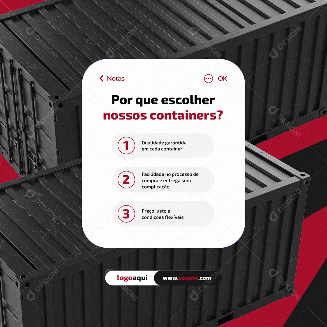 Por Que Escolher Nossos Containers Social Media PSD Editável