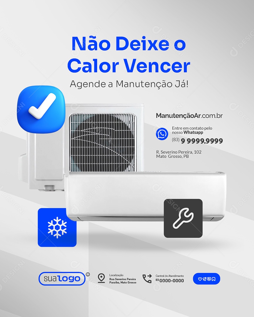 Manutenção Não Deixe o Calor Vencer Social Media PSD Editável