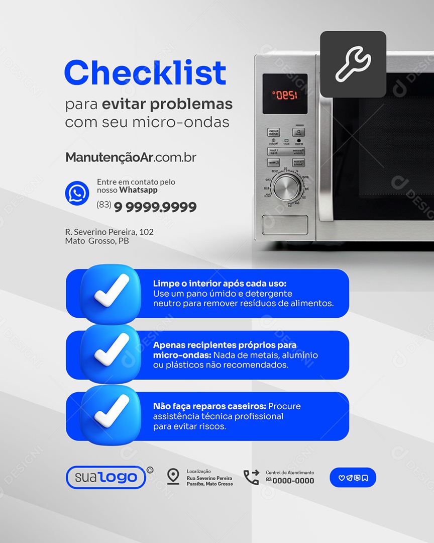 Manutenção Checklist Social Media PSD Editável