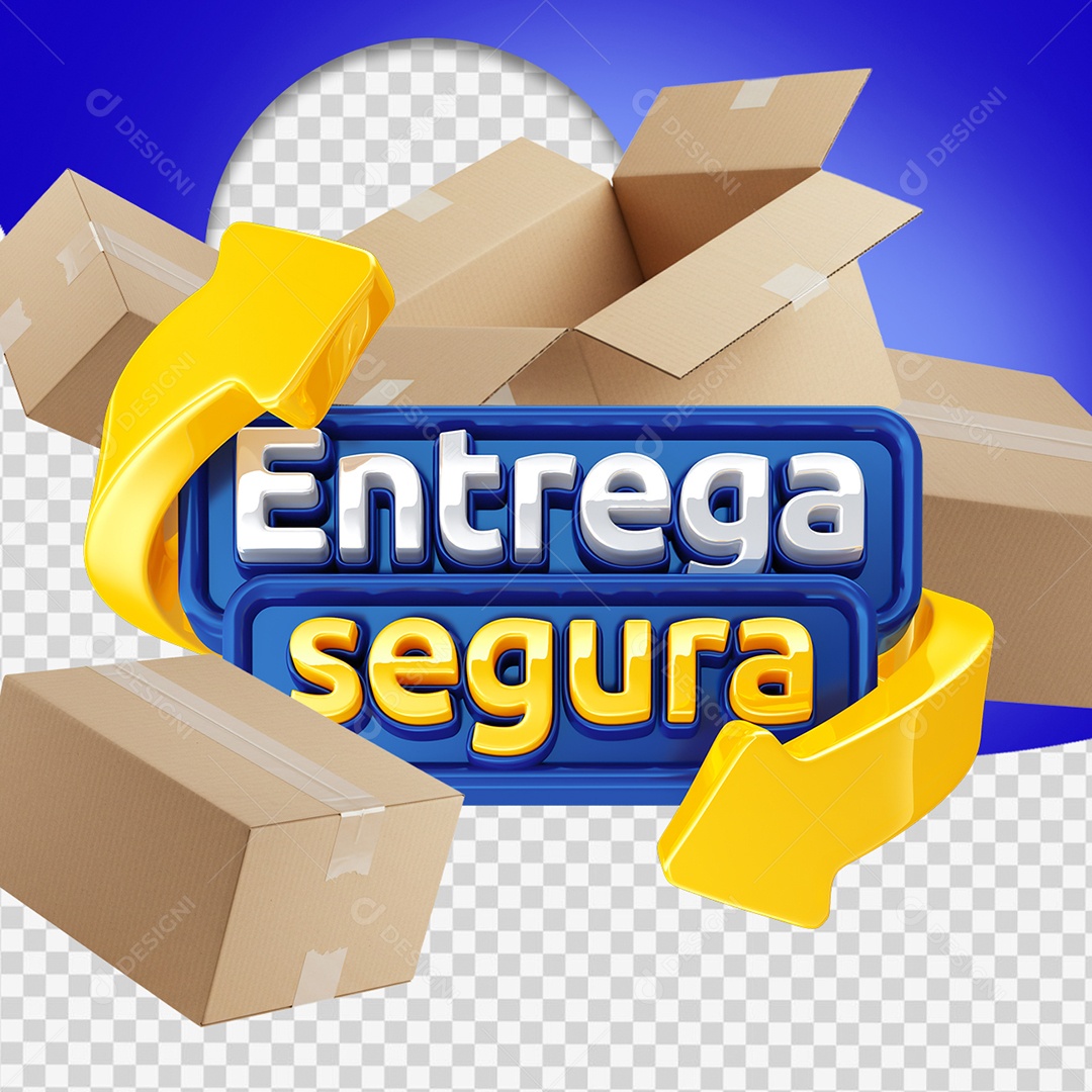 Entrega Segura Selo 3D para Composição PSD