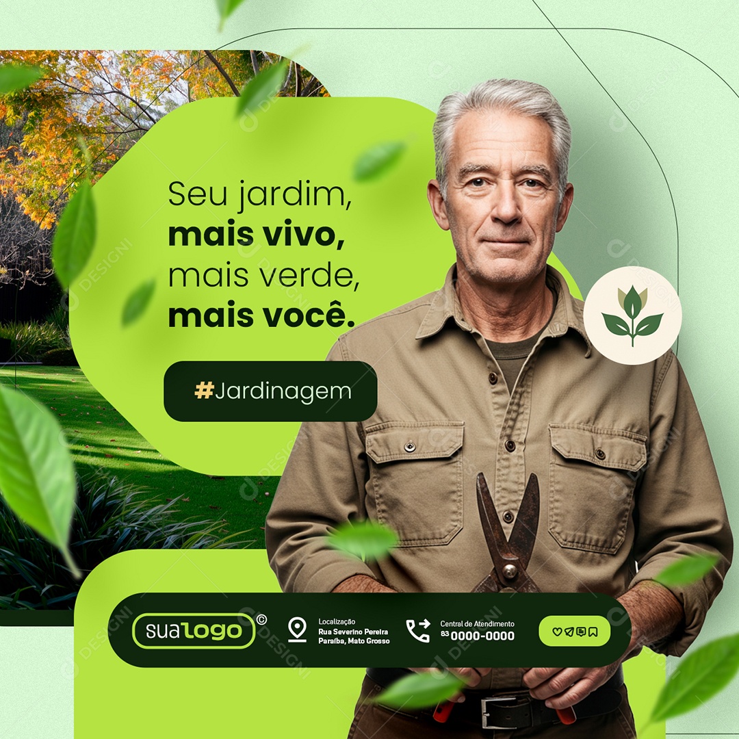 Jardinagem Seu Jardim Mais Vivo Social Media PSD Editável