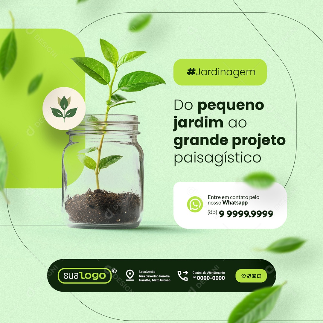 Jardinagem Do Pequeno Jardim ao Grande Projeto Social Media PSD Editável