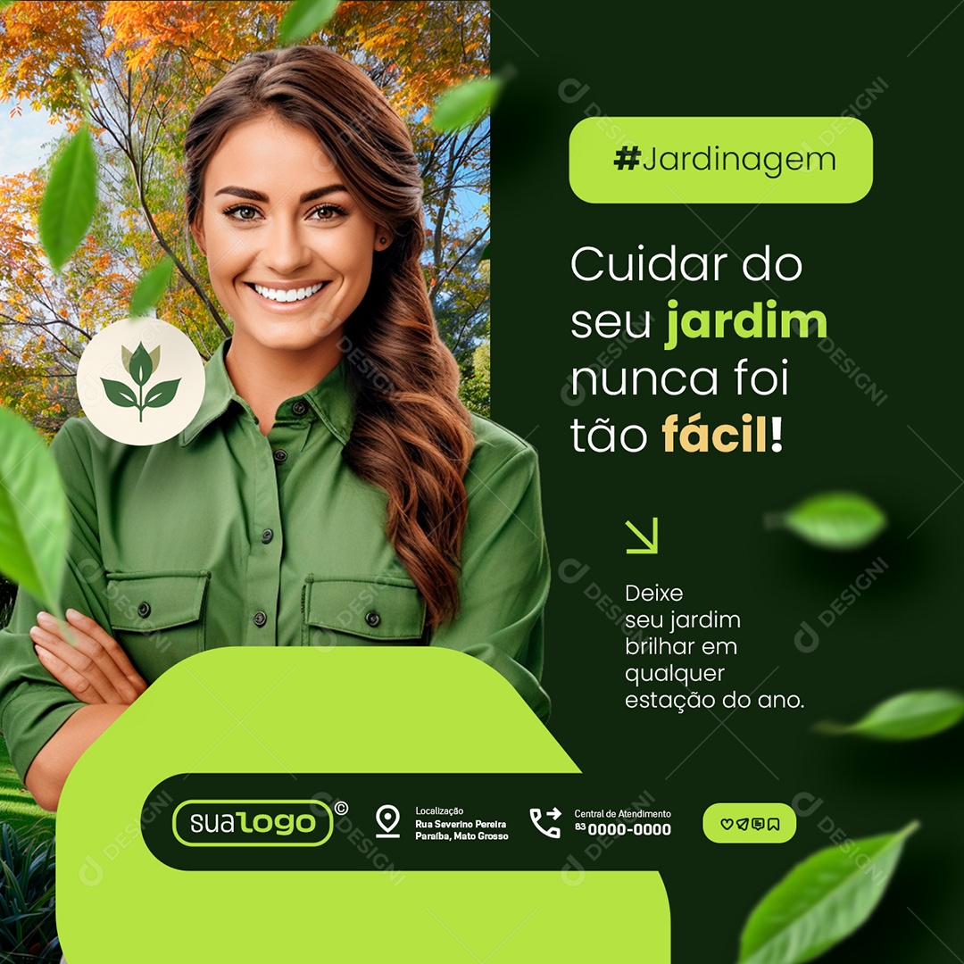 Jardinagem Cuidar do Seu Jardim Social Media PSD Editável