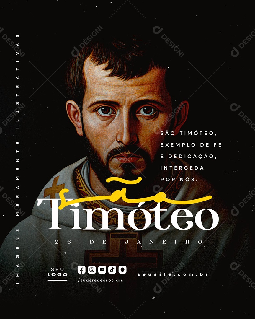 Social Media Dia de São Timóteo 26 de Janeiro PSD Editável