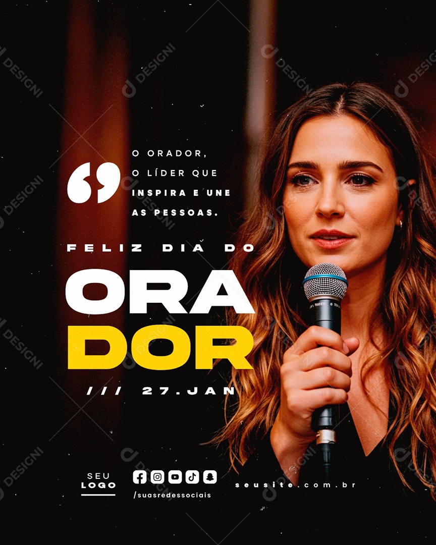 Dia do Orador 27 de Janeiro Social Media PSD Editável