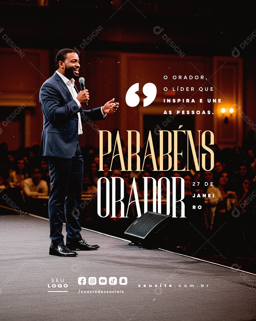 Dia do Orador 27 de Janeiro Social Media PSD Editável