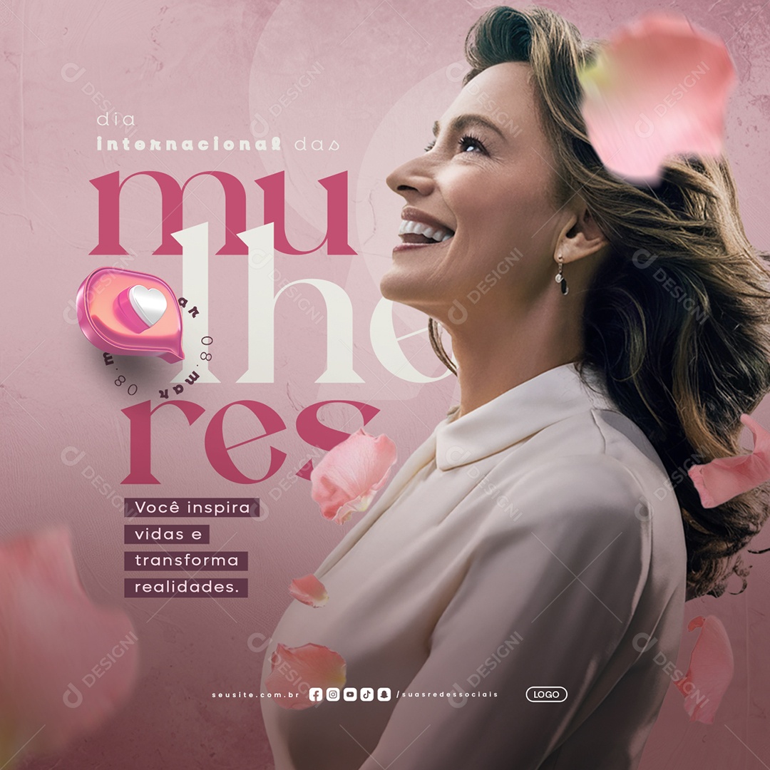 Social Media Dia Internacional Das Mulheres 08 de Março PSD Editável