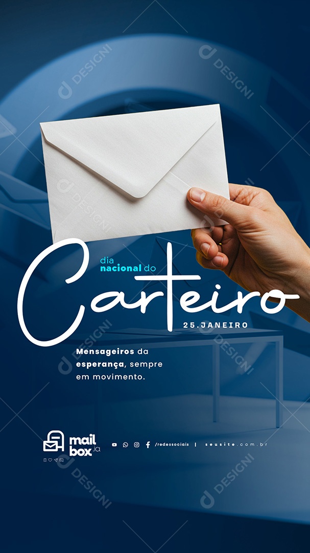 Story Dia Nacional do Carteiro 25 de Janeiro Social Media PSD Editável