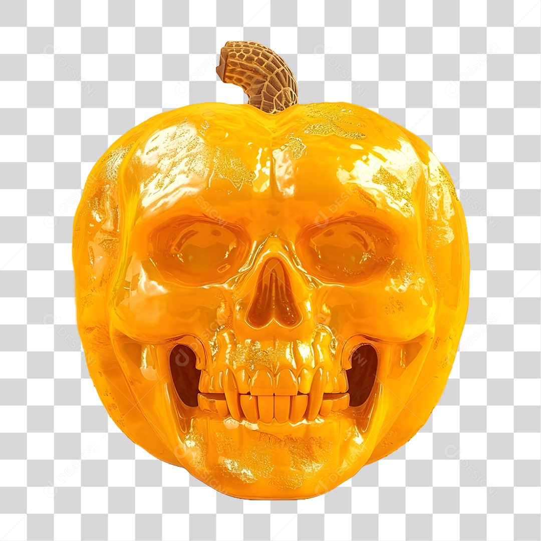 Enfeite de Halloween Abóbora Crânio PNG Transparente