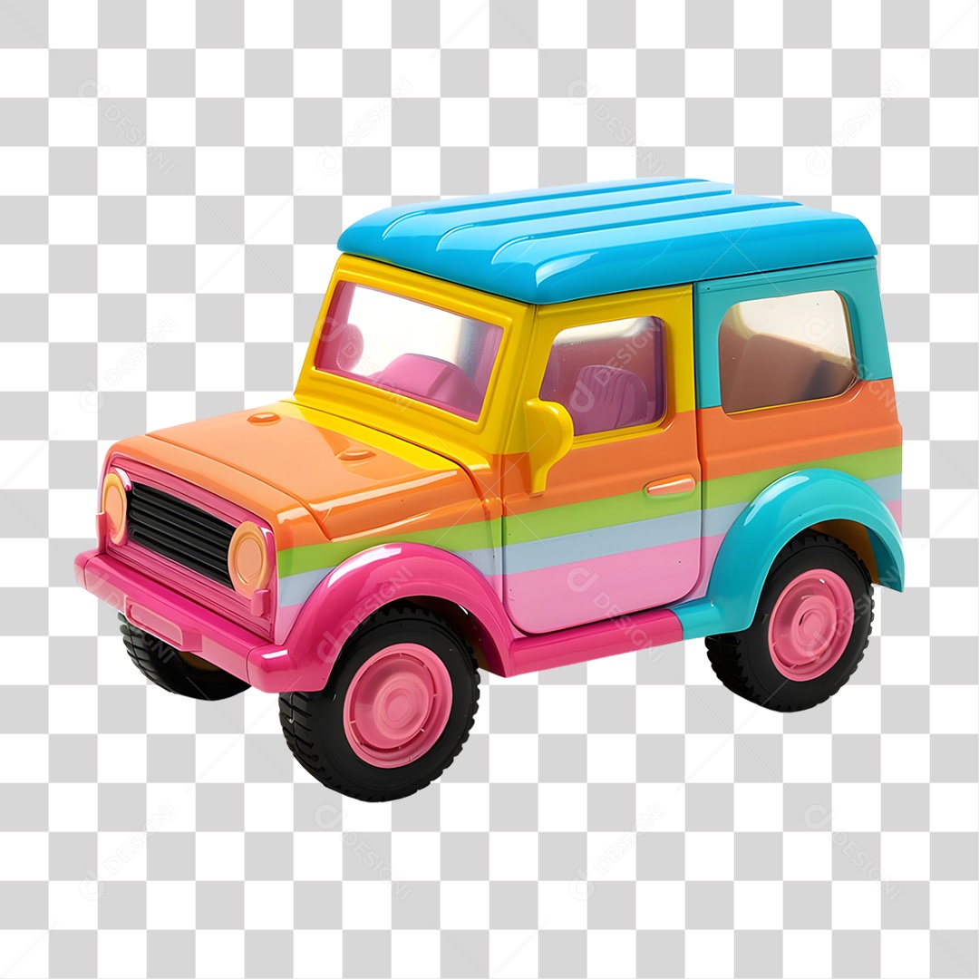 Carro de Brinquedo Colorido PNG Transparente