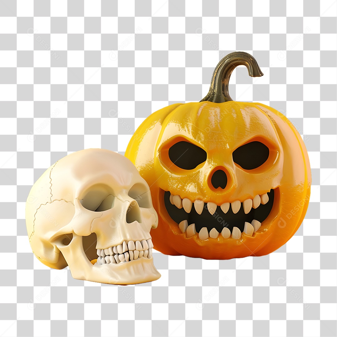 Enfeites de Halloween Abóbora Crânio PNG Transparente
