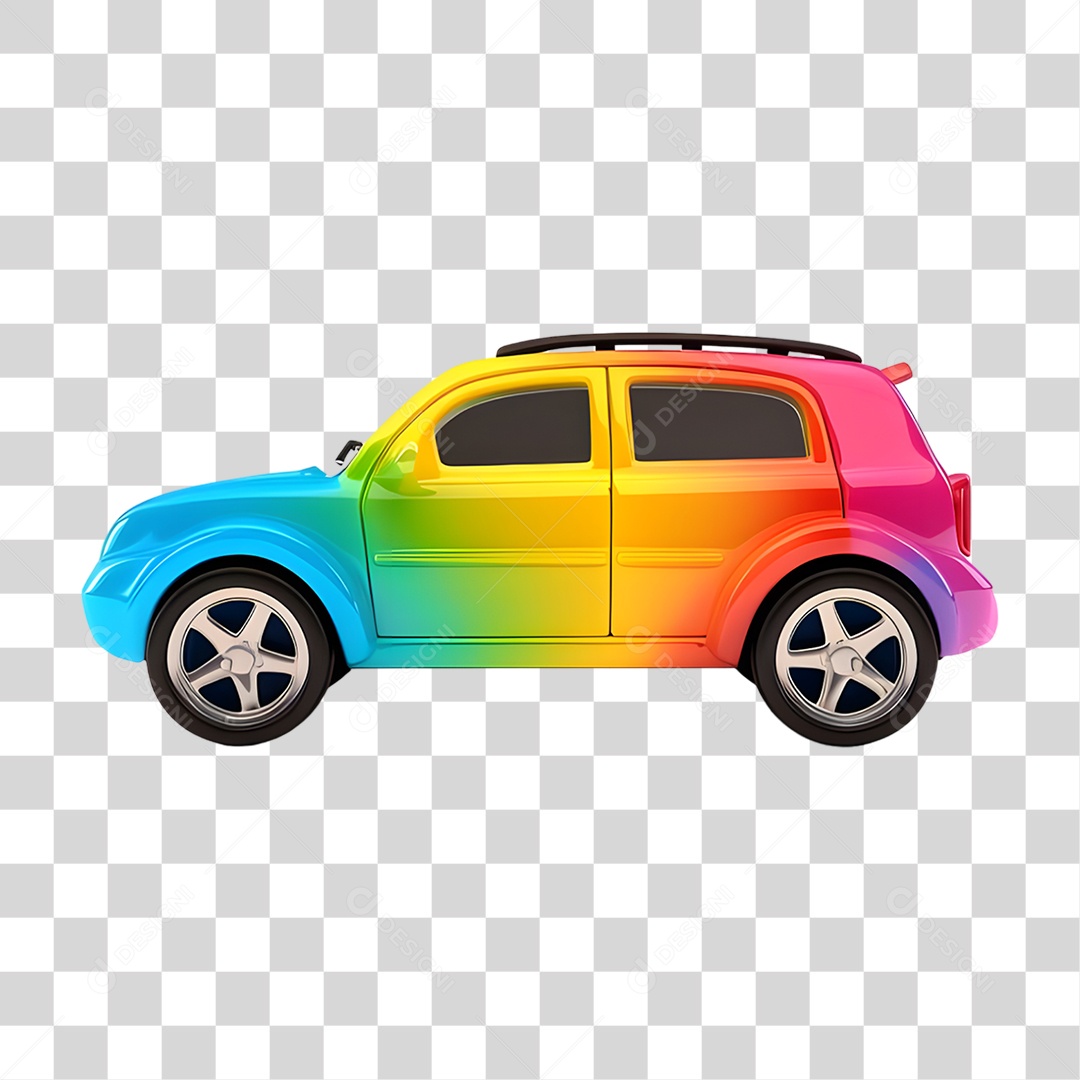 Carro de Brinquedo Colorido PNG Transparente