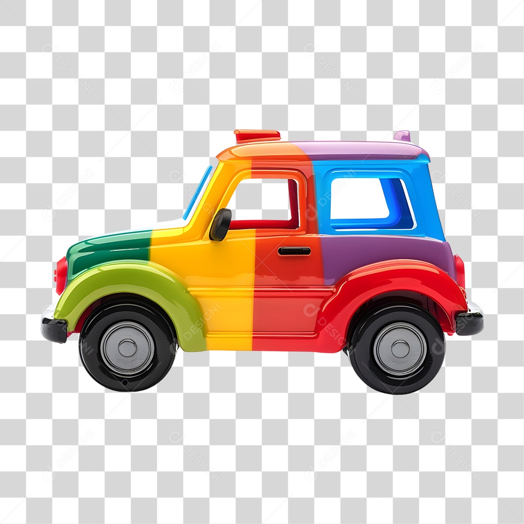 Carro de Brinquedo Colorido PNG Transparente