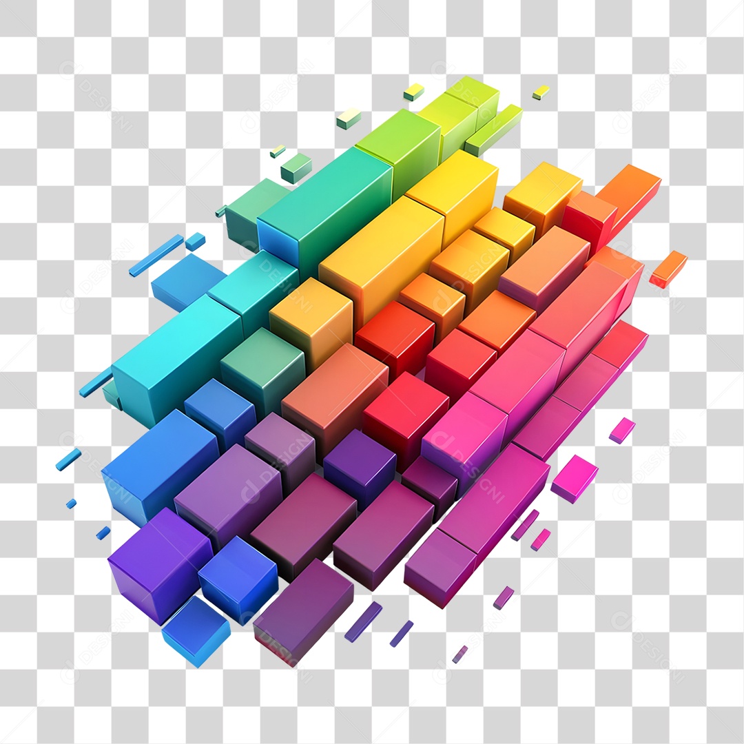 Quadrados Gráficos Cores PNG Transparente