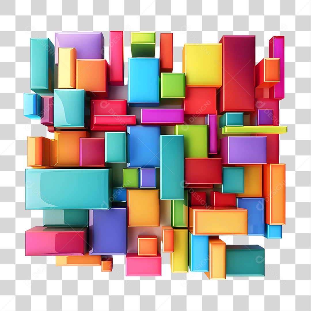 Quadrados Gráficos Cores PNG Transparente