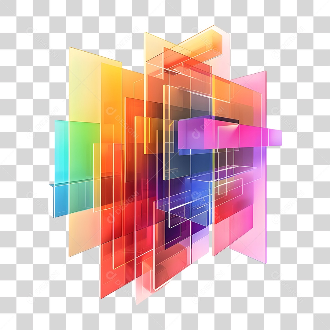 Quadrados Gráficos Cores PNG Transparente