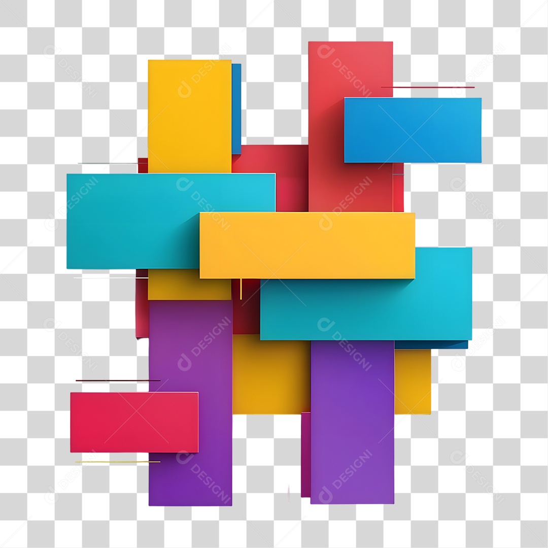 Quadrados Gráficos Cores PNG Transparente