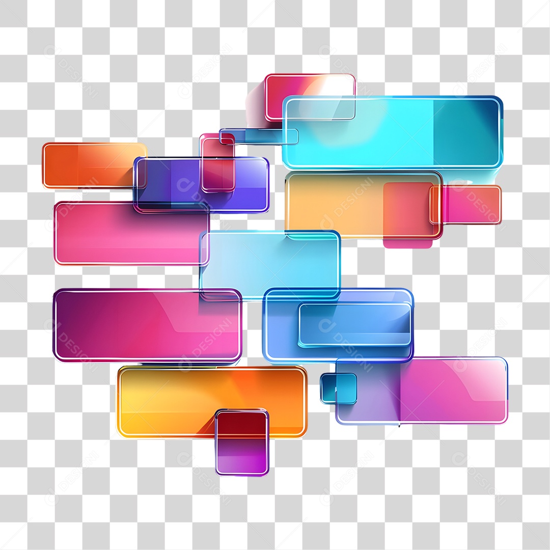 Quadrados Gráficos Cores PNG Transparente