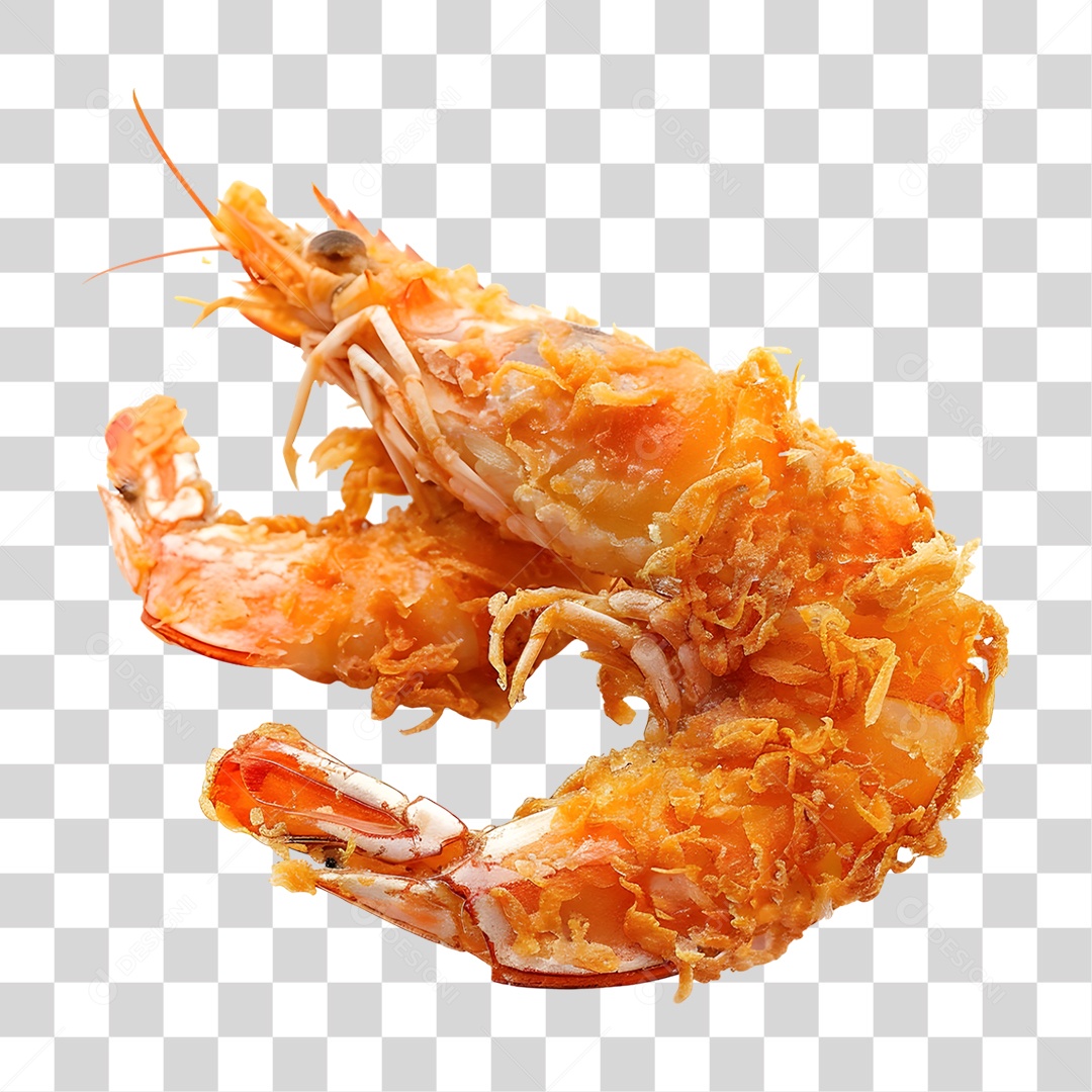 Camarão Empanado Frito PNG Transparente