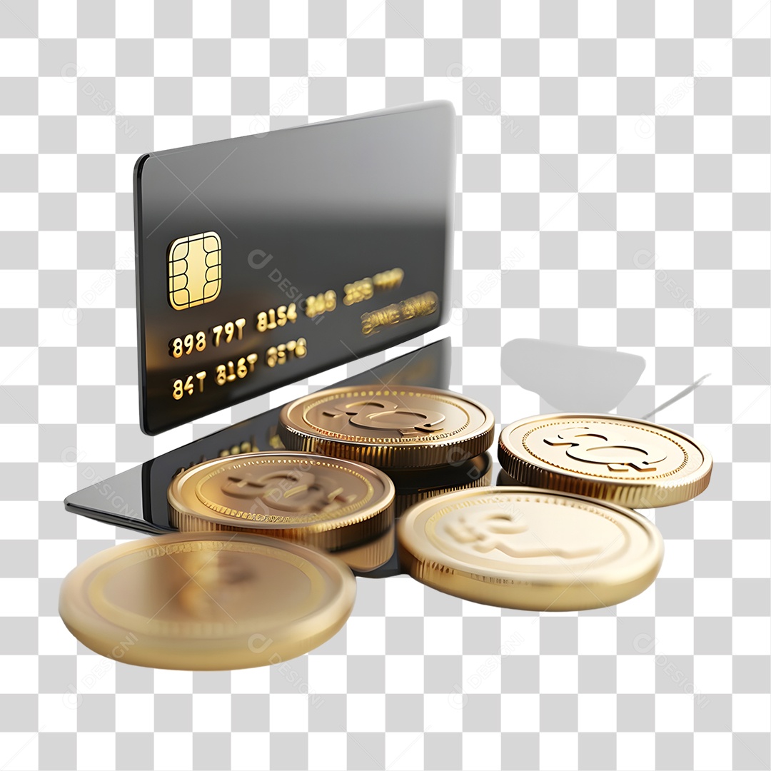 Cartão Moedas Bitcoin Dinheiro PNG Transparente