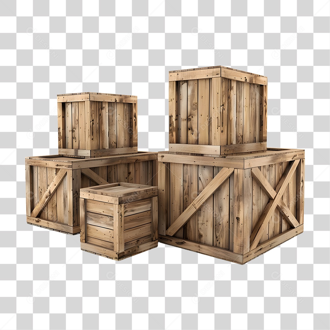 Caixas de Madeira PNG Transparente