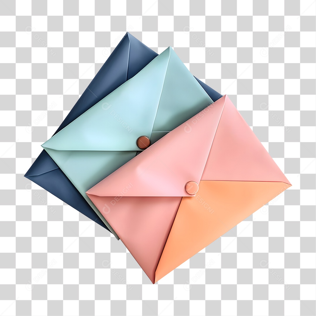 Envelopes Cartas Coloridas PNG Transparente