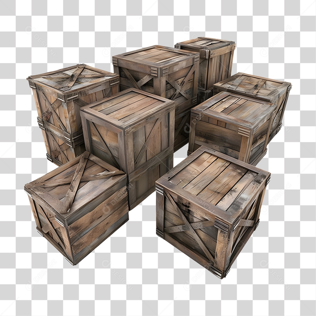 Caixas de Madeira PNG Transparente