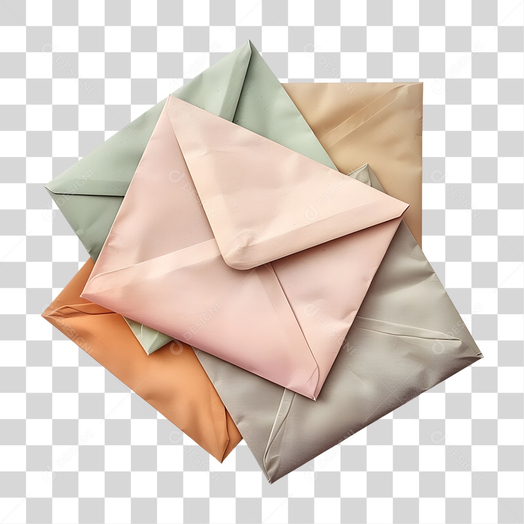 Envelopes Cartas Coloridas PNG Transparente