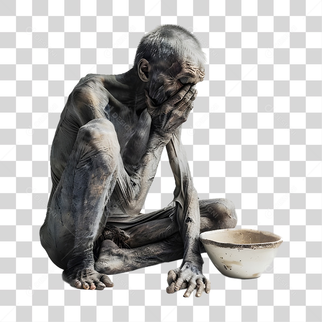 Estátua Esqueleto de Homem PNG Transparente