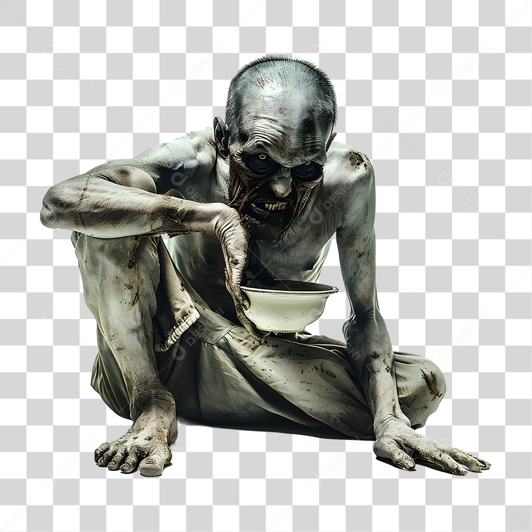 Estátua Esqueleto de Homem PNG Transparente