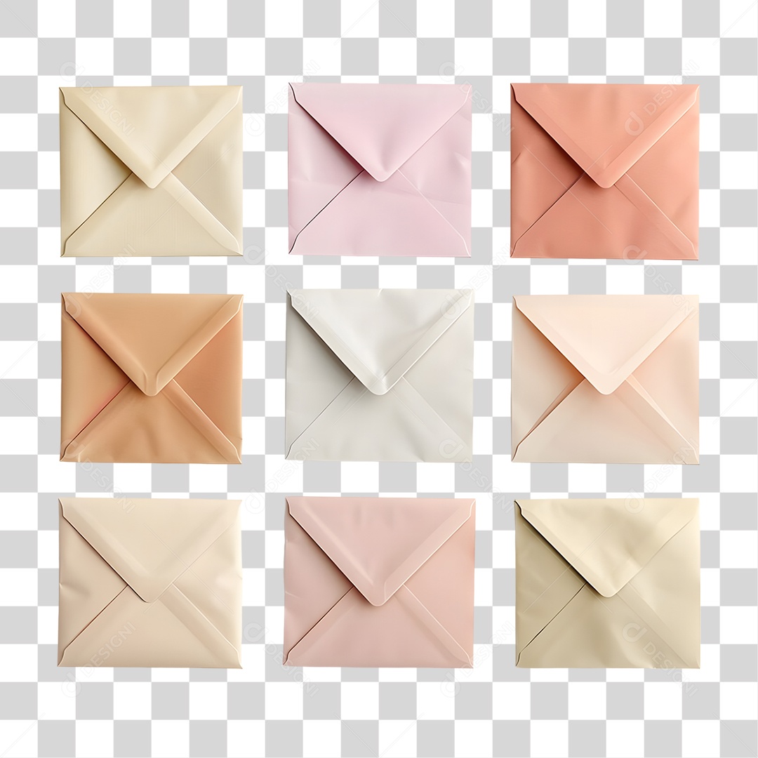 Envelopes Cartas Coloridas PNG Transparente