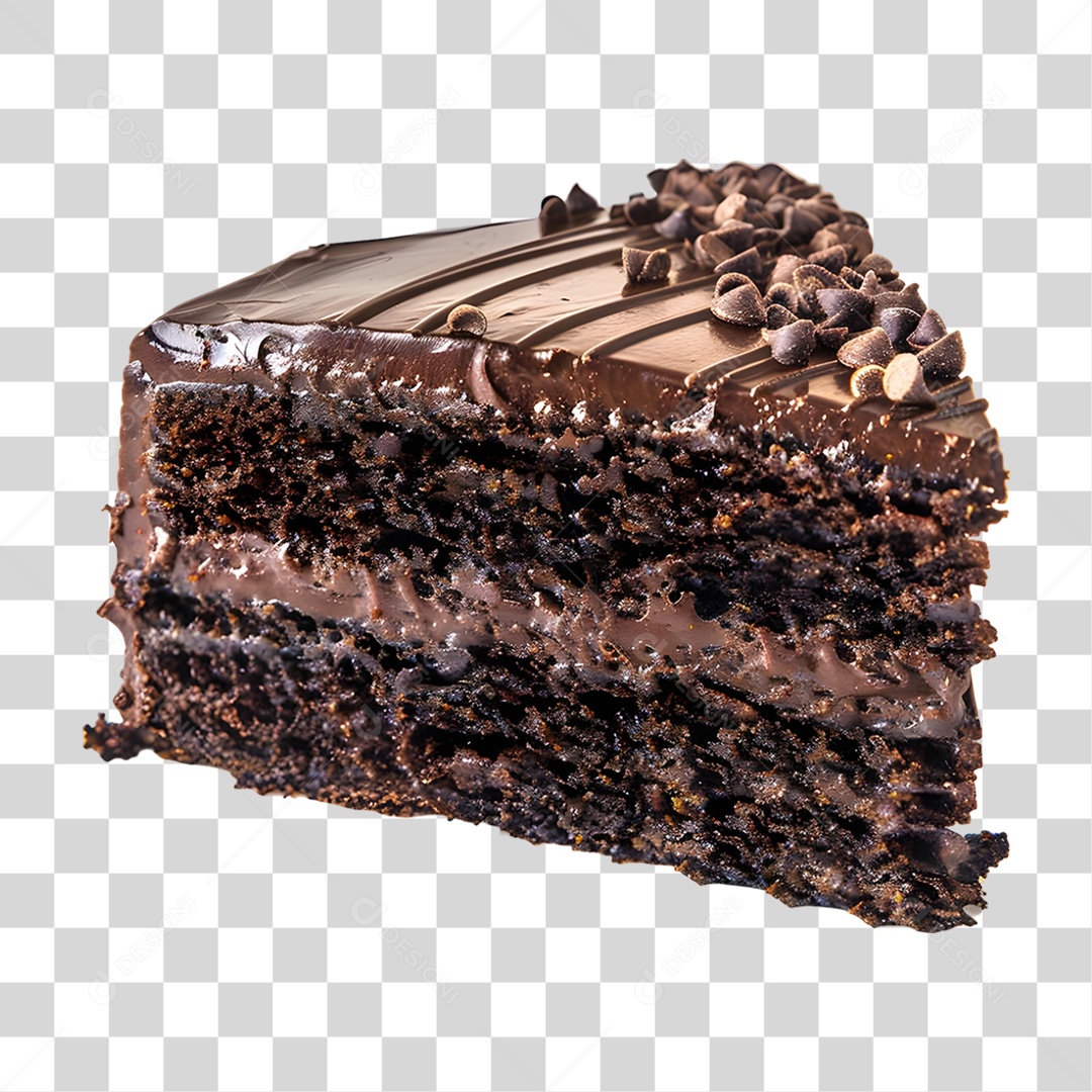 Fatia de Bolo de Chocolate PNG Transparente