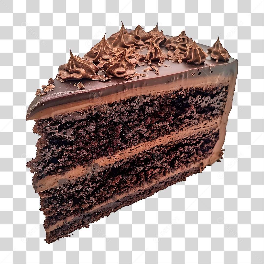 Fatia de Bolo de Chocolate PNG Transparente