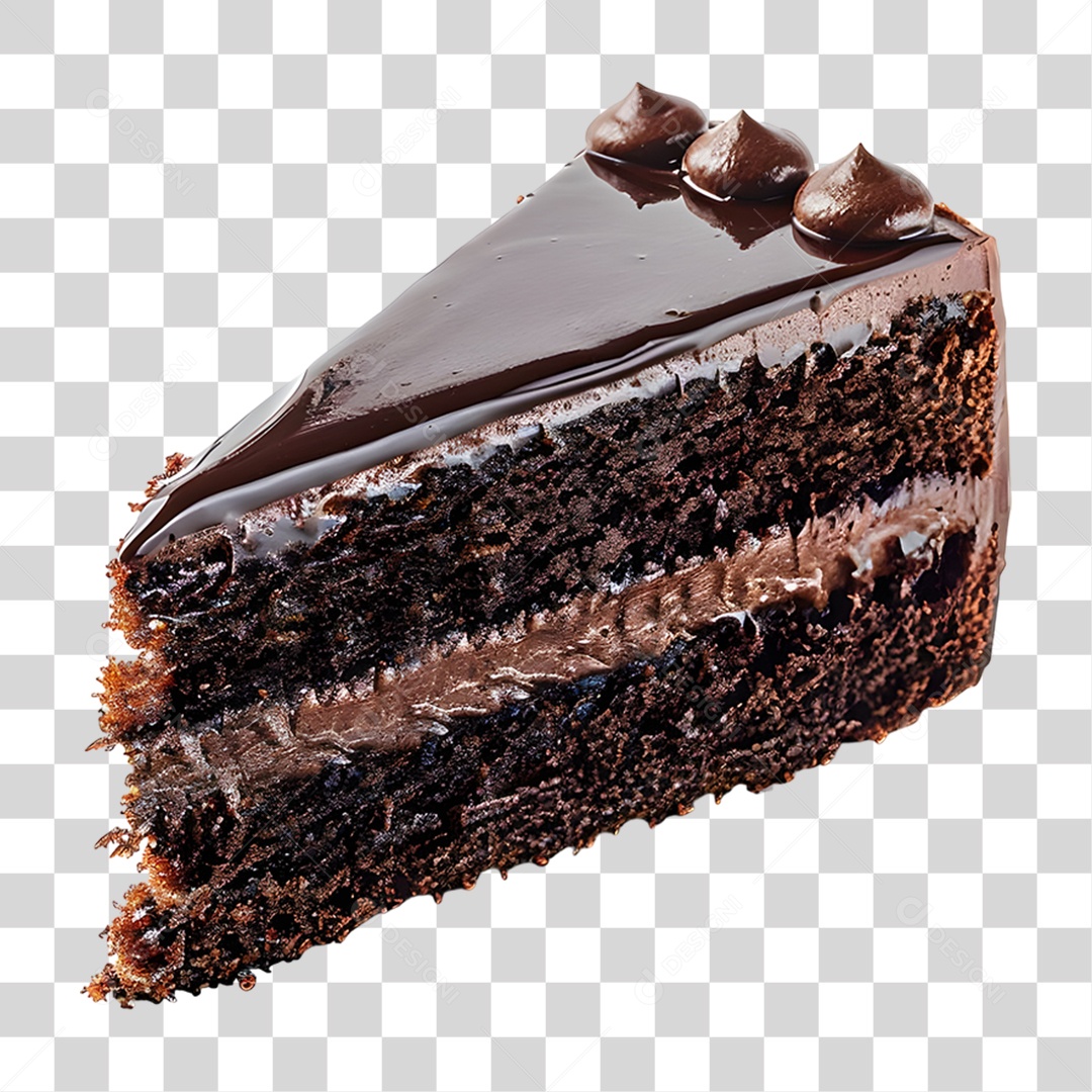 Fatia de Bolo de Chocolate PNG Transparente