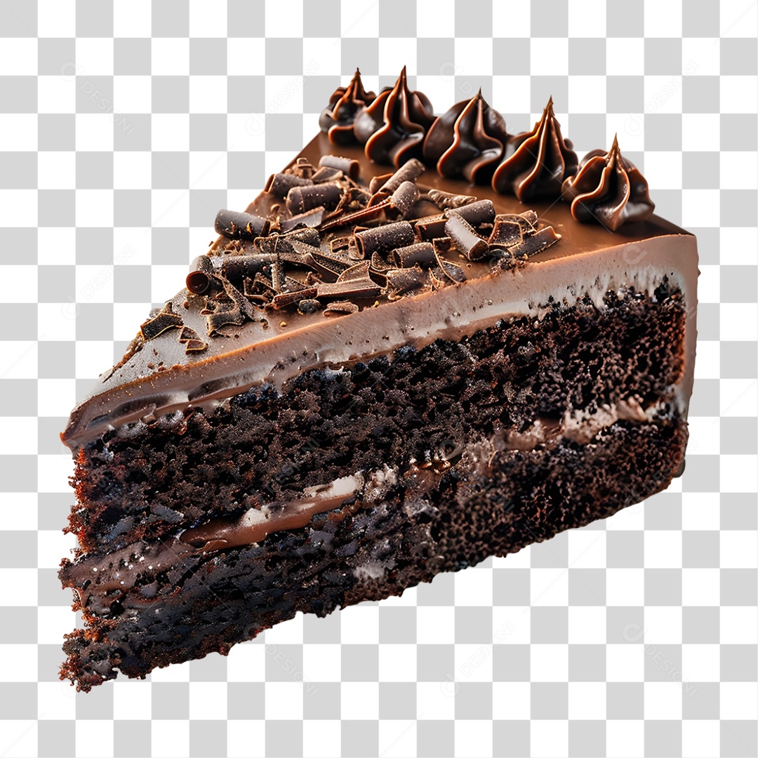 Fatia de Bolo de Chocolate PNG Transparente