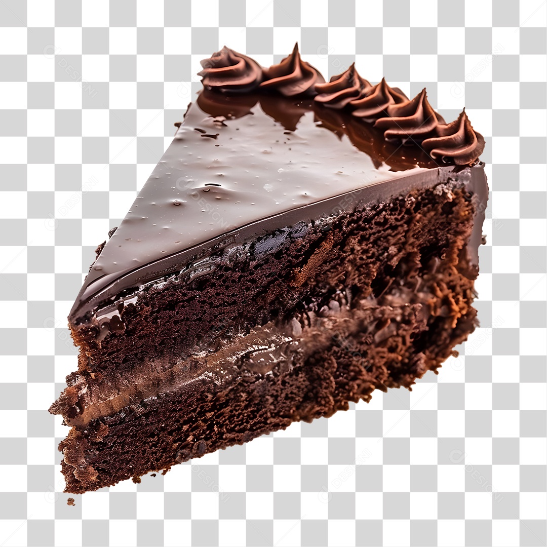 Fatia de Bolo de Chocolate PNG Transparente
