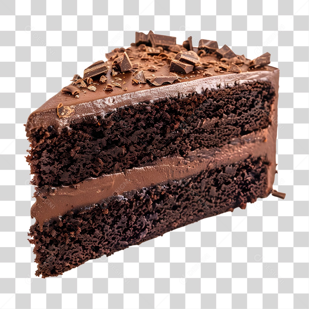 Fatia de Bolo de Chocolate PNG Transparente