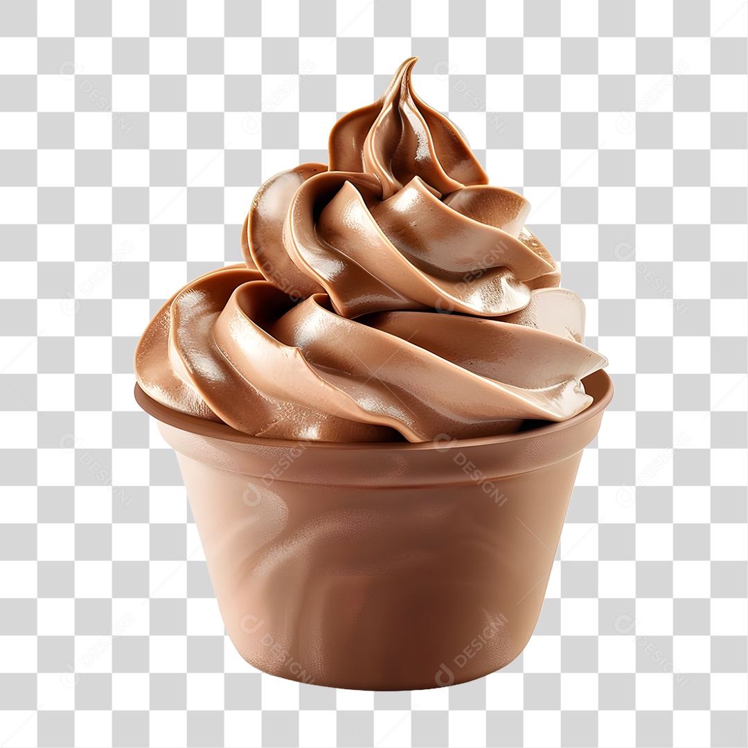 Pote de Creme Chocolate PNG Transparente
