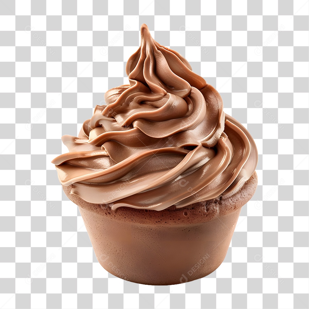 Cupcake de Chocolate PNG Transparente