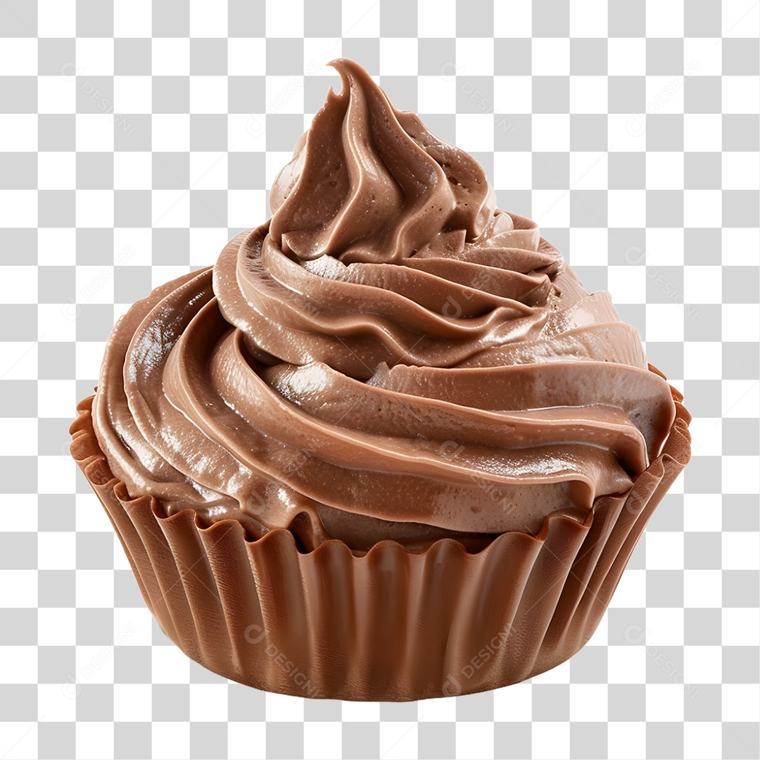 Cupcake de Chocolate PNG Transparente