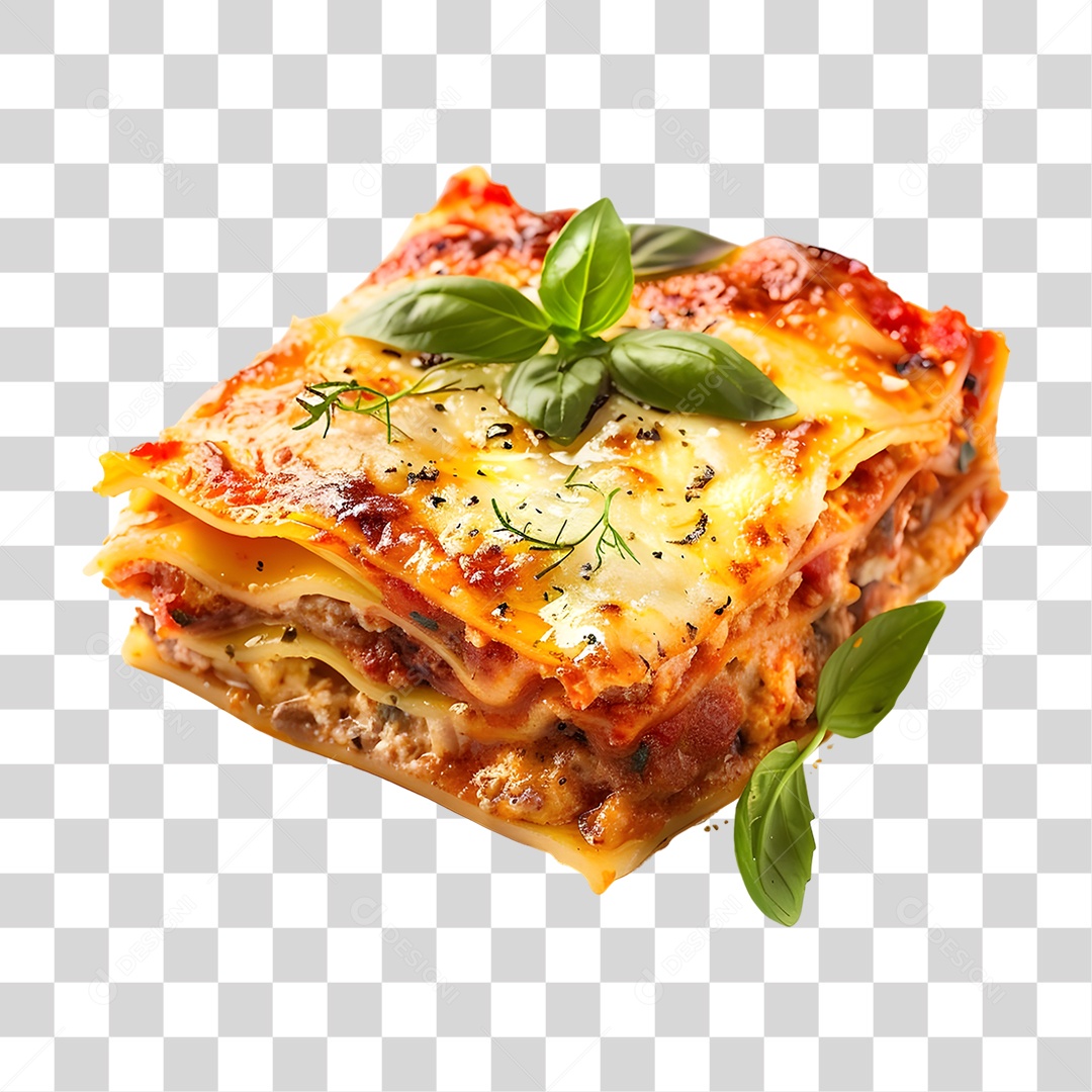 Fatia de Lasanha PNG Transparente